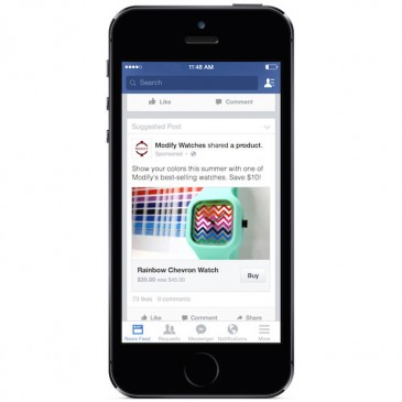 Facebook teste un bouton d’achat