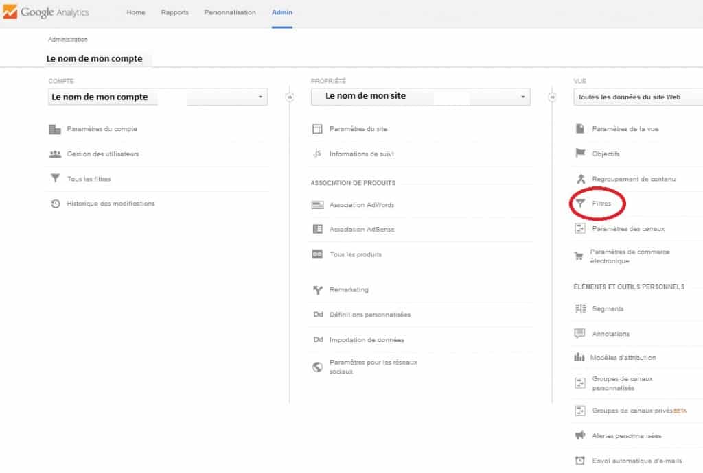 Filtre IP dans google Analytics