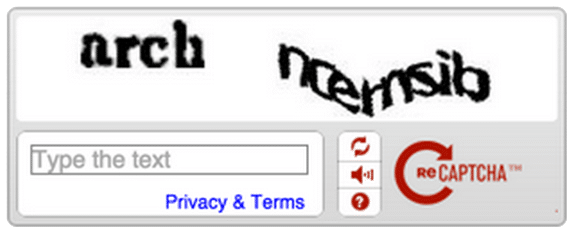 L'ancien captcha