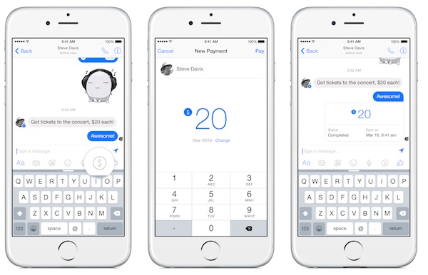 Payer ses amis via Messenger