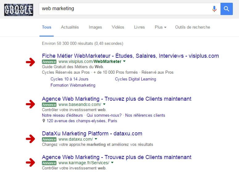 Annonce Adwords