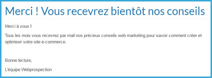 Exemple de message de remerciements webprospection