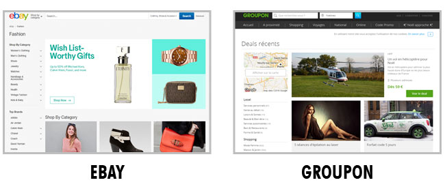 Exemple de Layout : Ebay et Groupon