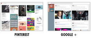 Exemple de layout : Pinterest et Google +