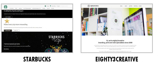 Exemple de Layout : Starbucks et Eighty3creative