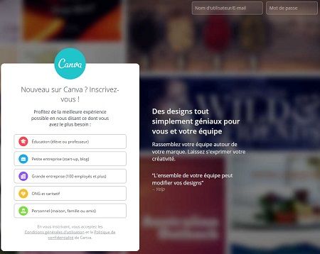 CANVA, le studio de création gratuit et accessible.